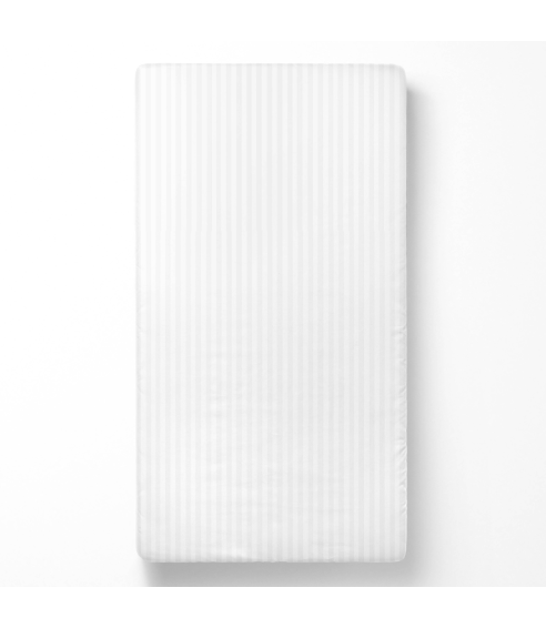Prześcieradło z gumką „White Stripes“. Prześcieradło z gumką 90x200