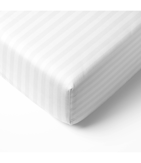 Prześcieradło z gumką „White Stripes“. Prześcieradło z gumką 90x200