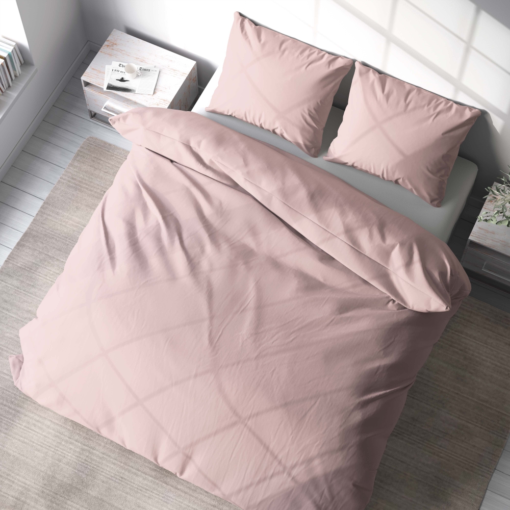 Komplet pościeli "Crystal pink". Pościel hotelowa, 140x200 cm, 200x200 cm, 200x220 cm. Elegancki różowy zestaw pościeli dla kobiecego akcentu.