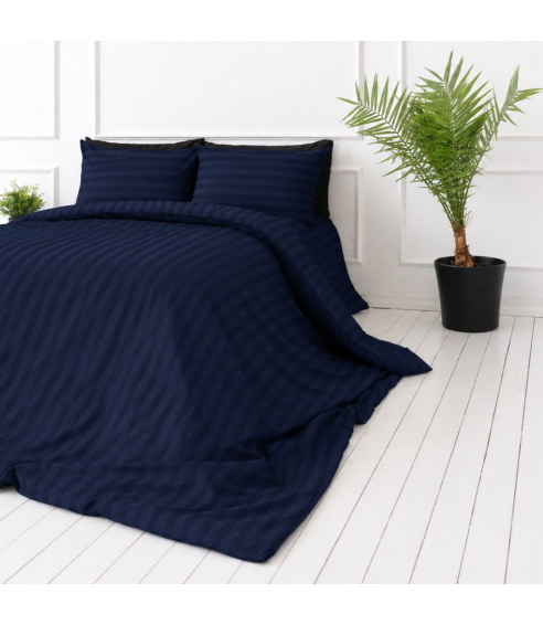 Komplet pościeli „Dark Blue Stripes“. Pościel hotelowa