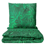 Komplet pościeli "Fern". Komplety pościeli 140x200, 140x200 cm, 160x200 cm, 200x200 cm, 200x220 cm. Luksusowa ciemnozielona pościel z ponadwymiarowym wzorem paproci zapewnia odrobinę natury we wnętrzu.