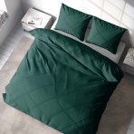 Komplet pościeli "Juniper". Pościel hotelowa, 140x200 cm, 200x200 cm, 200x220 cm, 220x240 cm. Elegancki ciemnozielony zestaw pościeli, wprowadzający odrobinę natury do wnętrza.