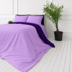 Komplet pościeli "Orchid Pansy". Fioletowa pościel, 140x200 cm, 150x200 cm, 160x200 cm, 180x200 cm, 200x200 cm, 200x220 cm, 220x240 cm. Nowoczesny fioletowy komplet pościeli z jasnym i ciemnym połączeniem.