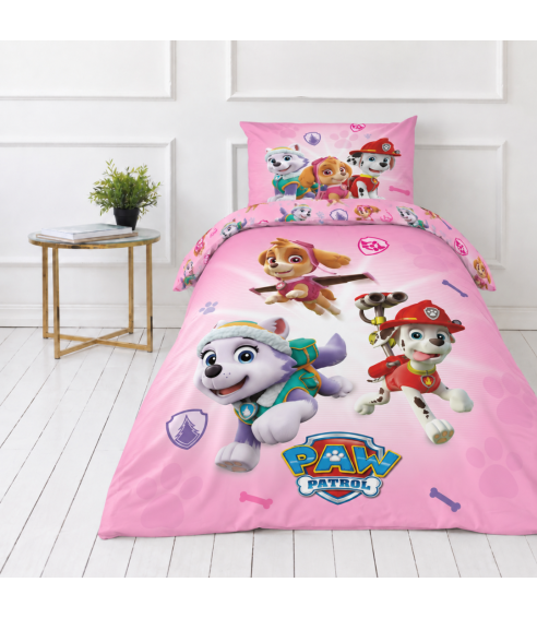 Pościel bawełniana „Paw Patrol Pink“. Pościel bawełniana
