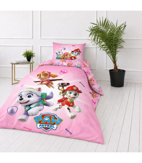 Pościel bawełniana „Paw Patrol Pink“. Pościel bawełniana