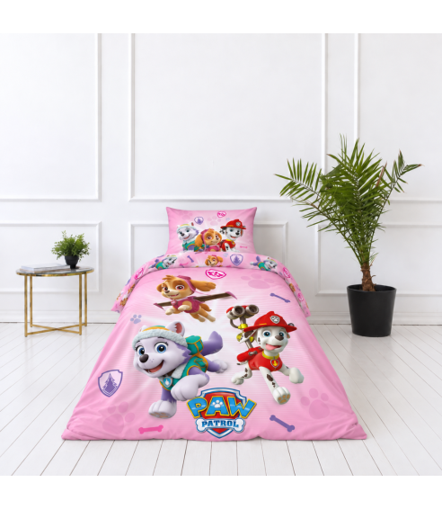 Pościel bawełniana „Paw Patrol Pink“. Pościel bawełniana