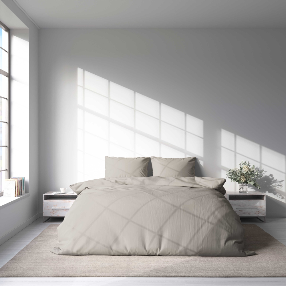 Komplet pościeli "Silver cloud". Pościel hotelowa, 140x200 cm, 200x200 cm, 200x220 cm. Luksusowy zestaw pościeli w kolorze od jasnoszarego do srebrnego, łączący komfort z nowoczesnym designem.