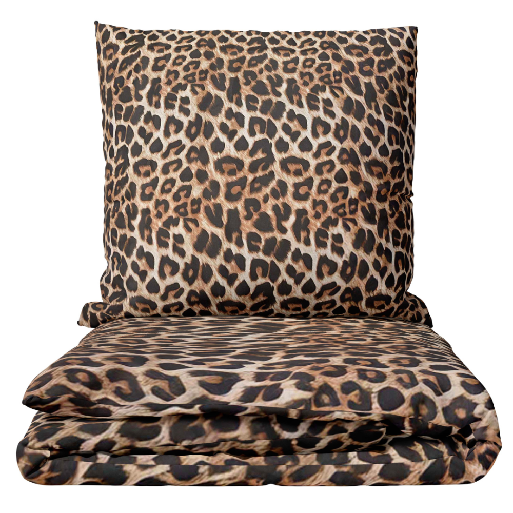 Komplet pościeli „Wild Style“. Komplety pościeli 140x200, 140x200 cm, 160x200 cm, 200x200 cm, 200x220 cm, 220x240 cm. Zestaw pościeli w leoparda wzór, nadający sypialni odwagi i elegancji.