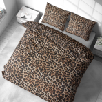 Komplet pościeli „Wild Style“. Komplety pościeli 140x200, 140x200 cm, 160x200 cm, 200x200 cm, 200x220 cm, 220x240 cm. Unikalny i radosny wzór w panterkę, nadający pokojowi poczucie luksusu i egzotyki.