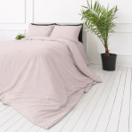 Pościel perkal „Shell Percale“. Pościel jednokolorowa, 140x200 cm, 150x200 cm, 160x200 cm, 180x200 cm, 200x200 cm, 200x220 cm, 220x240 cm. Pastelowy różowy minimalistyczny komplet pościeli.