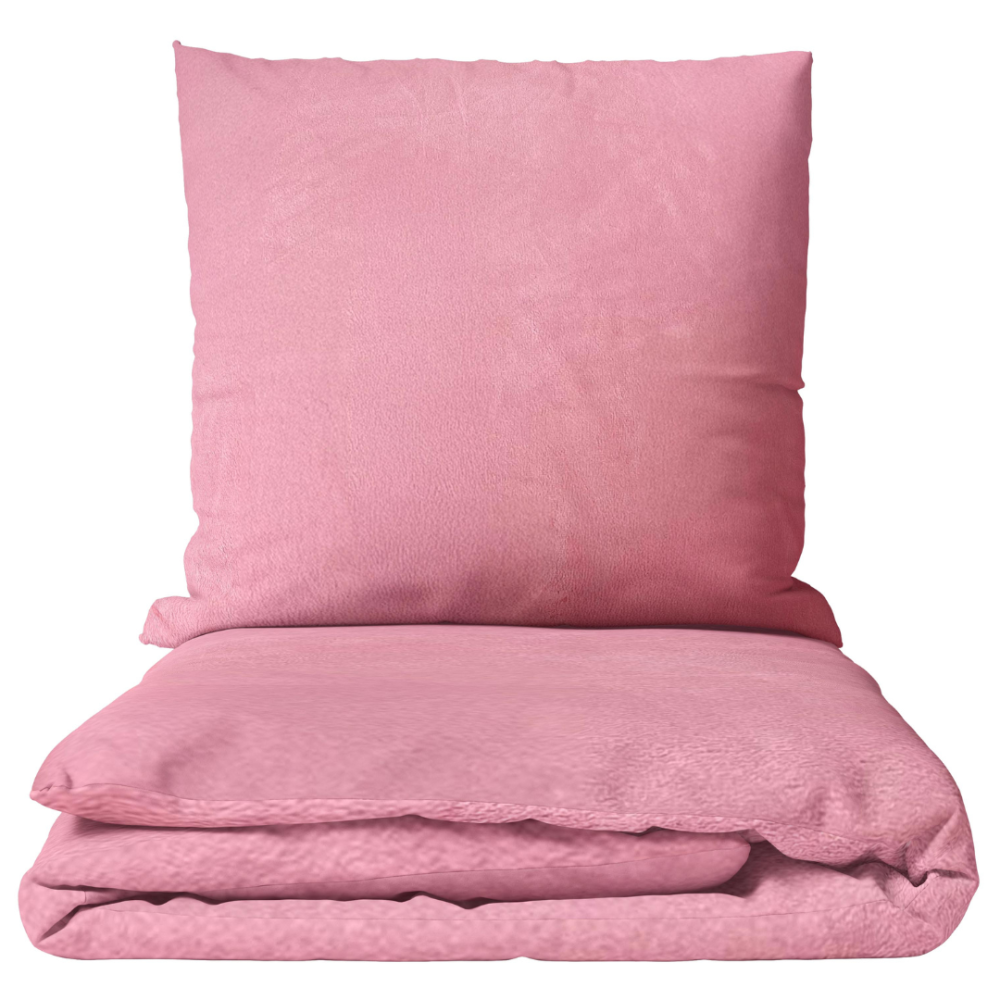 Pościel z pluszu „Minky Rose Solid“. Komplety pościeli 200x220, 200x220 cm. Delikatny różowy komplet pościeli