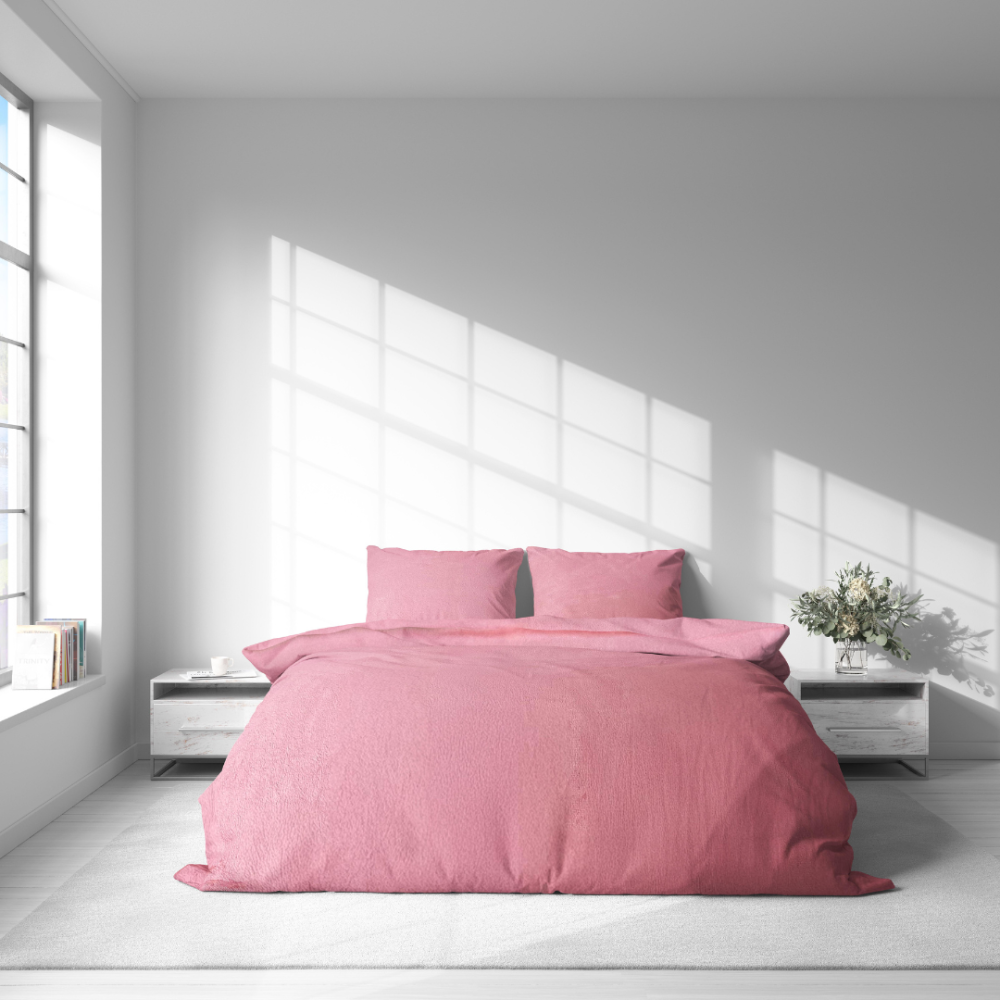 Pościel z pluszu „Minky Rose Solid“. Komplety pościeli 200x220, 200x220 cm. Jasnoróżowa pościel w subtelnym pudrowym odcieniu