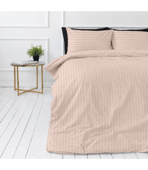 Premium satynowa poszewka na poduszkę "Classic Coffee Stripe Sateen Pillowcase". Poszewka na poduszkę 50x70