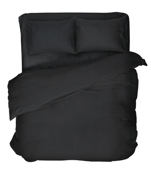 Pościel satyna bawełniana PREMIUM "Black Stripe Satin“. Pościel Satynowa Premium