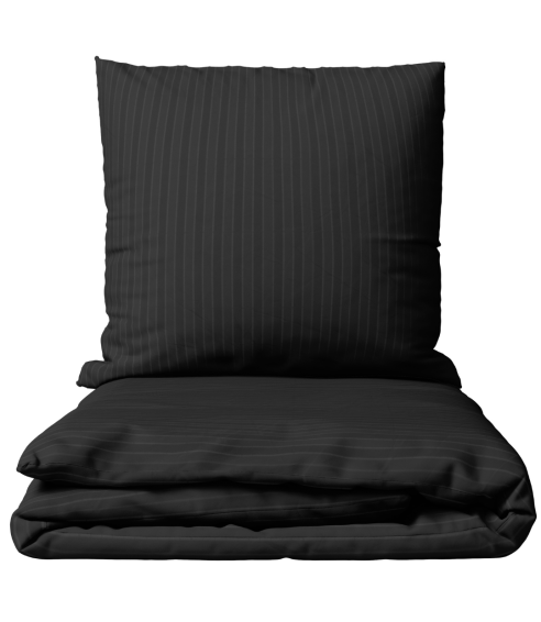 Pościel satyna bawełniana PREMIUM "Black Stripe Satin“. Pościel Satynowa Premium