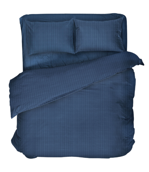Pościel satyna bawełniana PREMIUM "Blue Stripe Satin“. Pościel Satynowa Premium