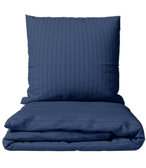 Pościel satyna bawełniana PREMIUM "Blue Stripe Satin“. Pościel Satynowa Premium