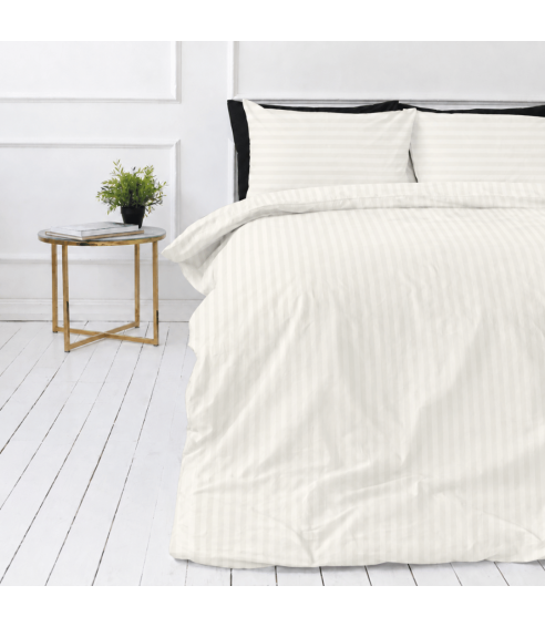 Pościel satyna bawełniana PREMIUM „Snow White Stripe Sateen“. Pościel Satynowa