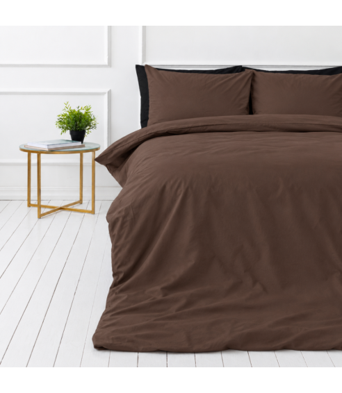 Pościel satyna bawełniana PREMIUM „Brown“. Pościel Satynowa