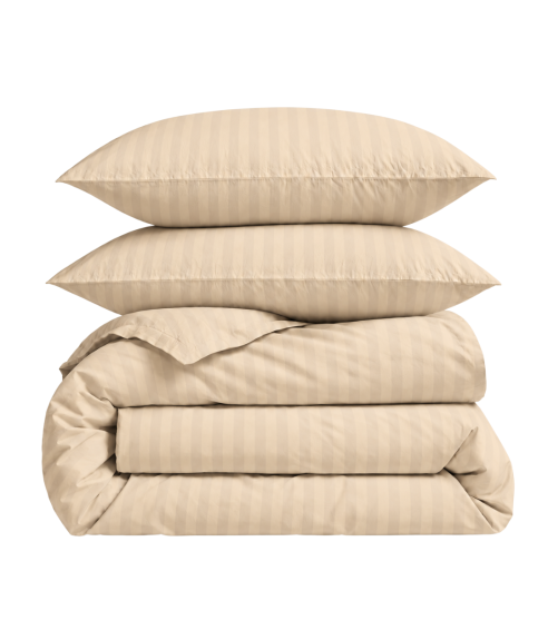 Pościel satyna bawełniana PREMIUM „Champagne Stripe Sateen“. Pościel Satynowa