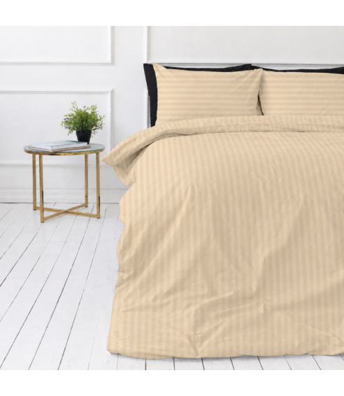 Pościel satyna bawełniana PREMIUM „Champagne Stripe Sateen“. Pościel Satynowa