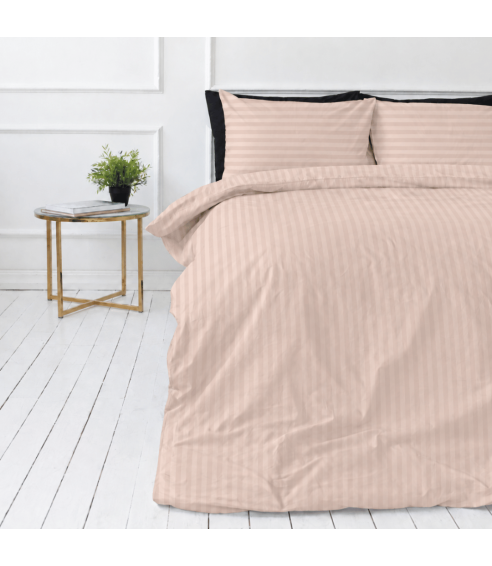 Pościel satyna bawełniana PREMIUM „Classic Coffee Stripe Sateen“. Pościel Satynowa