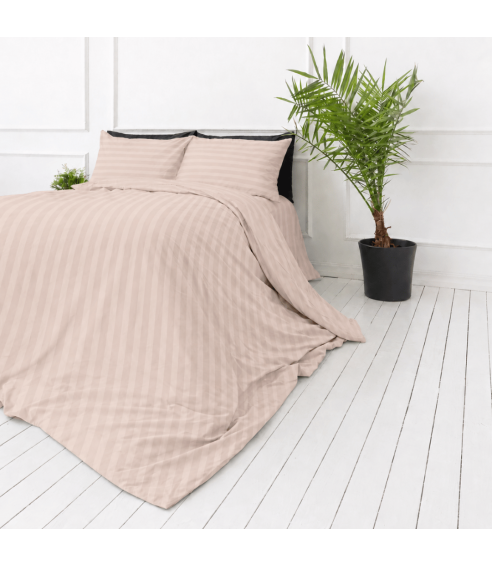 Pościel satyna bawełniana PREMIUM „Classic Coffee Stripe Sateen“. Pościel Satynowa