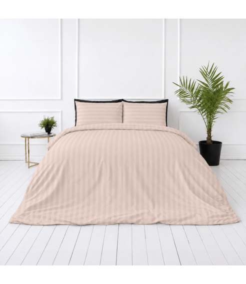 Pościel satyna bawełniana PREMIUM „Classic Coffee Stripe Sateen“. Pościel Satynowa
