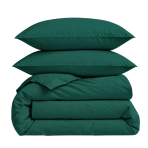 Pościel satyna bawełniana PREMIUM „Dark green sateen“. Pościel z mako satyny, 140x200 cm, 150x200 cm, 160x200 cm, 180x200 cm, 200x200 cm, 200x220 cm, 220x240 cm. Luksusowy satynowy komplet pościeli w ciemnozielonym kolorze.
