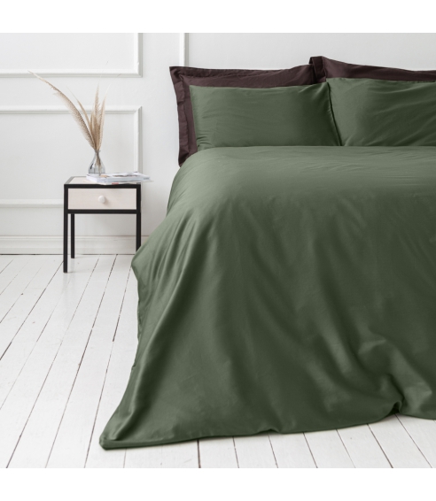 Pościel satyna bawełniana PREMIUM „Dark green“. Pościel Satynowa Premium