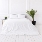 Pościel muślinowa "White muslin“. Komplety pościeli, 140x200 cm, 200x200 cm, 200x220 cm. Minimalistyczny biały komplet pościeli o lekkiej strukturze muślinu
