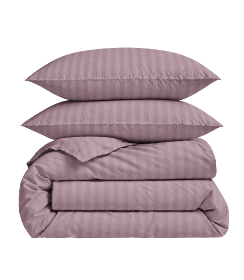 Pościel satyna bawełniana PREMIUM „Grape Stripe Sateen“. Pościel Satynowa