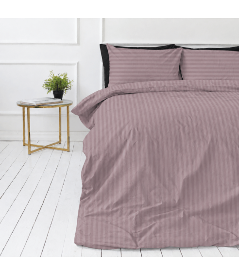 Pościel satyna bawełniana PREMIUM „Grape Stripe Sateen“. Pościel Satynowa