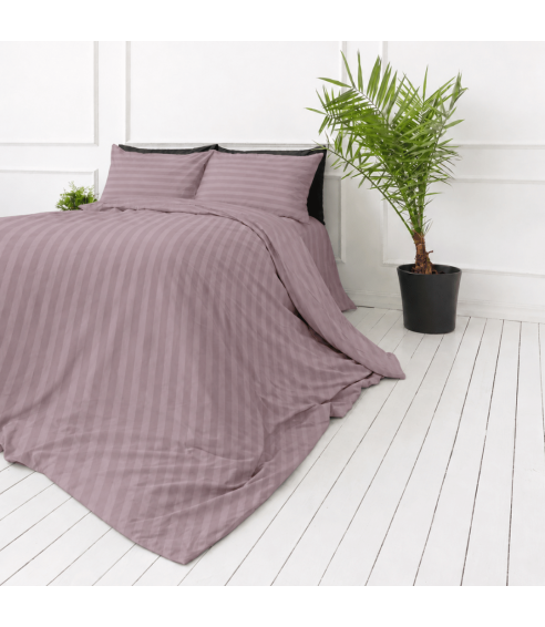 Pościel satyna bawełniana PREMIUM „Grape Stripe Sateen“. Pościel Satynowa