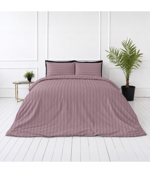 Pościel satyna bawełniana PREMIUM „Grape Stripe Sateen“. Pościel Satynowa