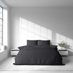 Pościel satyna bawełniana PREMIUM "Graphite Satin“. Pościel Satynowa Premium, 140x200 cm, 200x200 cm, 200x220 cm. Subtelny design komplet pościeli w głębokim szarym odcieniu.