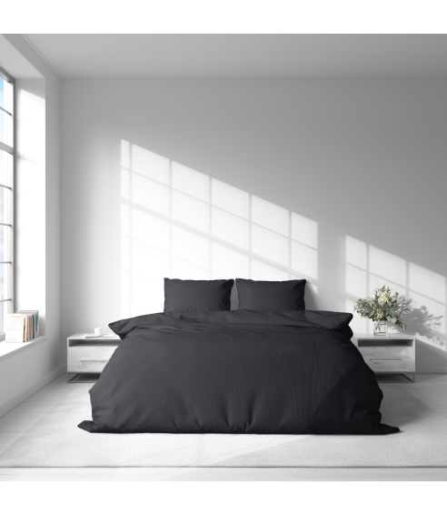 Pościel satyna bawełniana PREMIUM "Graphite Satin“. Pościel Satynowa Premium