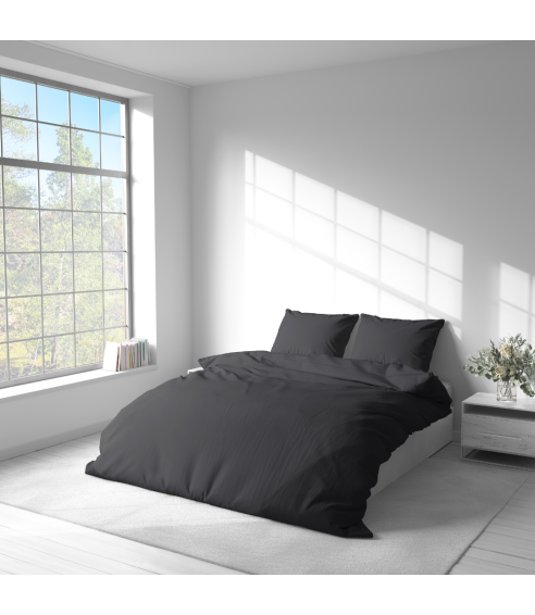 Pościel satyna bawełniana PREMIUM "Graphite Satin“. Pościel Satynowa Premium