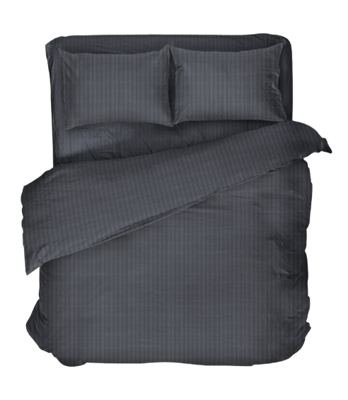 Pościel satyna bawełniana PREMIUM "Graphite Stripe Satin“. Pościel Satynowa Premium