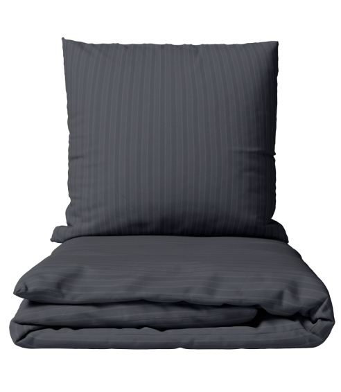 Pościel satyna bawełniana PREMIUM "Graphite Stripe Satin“. Pościel Satynowa Premium