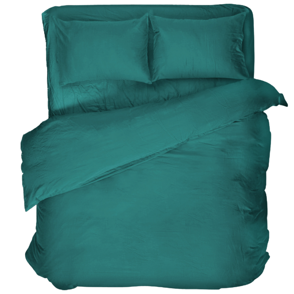 Pościel satyna bawełniana PREMIUM "Green Satin“. Pościel Satynowa Premium, 140x200 cm, 200x200 cm, 200x220 cm. Ciemnozielony komplet pościeli z minimalistycznym designem, nadający elegancji i spokoju.
