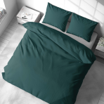 Pościel satyna bawełniana PREMIUM "Green Satin“. Pościel Satynowa Premium, 140x200 cm, 200x200 cm, 200x220 cm. Klasyczny bawełniany komplet pościeli w głębokim zielonym kolorze.