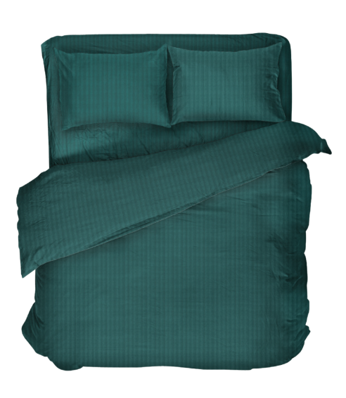 Pościel satyna bawełniana PREMIUM "Green Stripe Satin“. Pościel Satynowa Premium