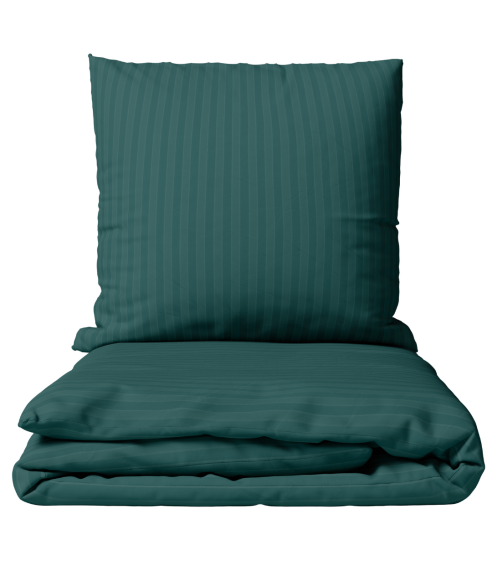 Pościel satyna bawełniana PREMIUM "Green Stripe Satin“. Pościel Satynowa Premium