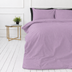Pościel satyna bawełniana PREMIUM "Lilac Sateen“. Pościel jednokolorowa, 140x200 cm, 200x200 cm, 200x220 cm. Pastelowy liliowy komplet pościeli o minimalistycznym, jednolitym wzornictwie.