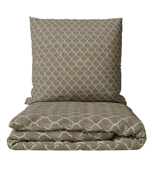 Pościel satyna bawełniana PREMIUM "Morocco forest grey“. Pościel Satynowa Premium