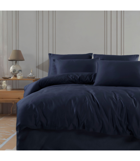 Pościel satyna bawełniana PREMIUM „Navy Blue“. Pościel Satynowa Premium