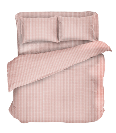 Pościel satyna bawełniana PREMIUM "Peachy Stripe Satin“. Pościel Satynowa Premium