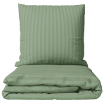Pościel satyna bawełniana PREMIUM „Pistachio Stripe Sateen“. Pościel 150x200, 140x200 cm, 150x200 cm, 160x200 cm, 180x200 cm, 200x200 cm, 200x220 cm, 220x240 cm. Zielonkawy komplet pościeli z subtelnym wzorem w paski