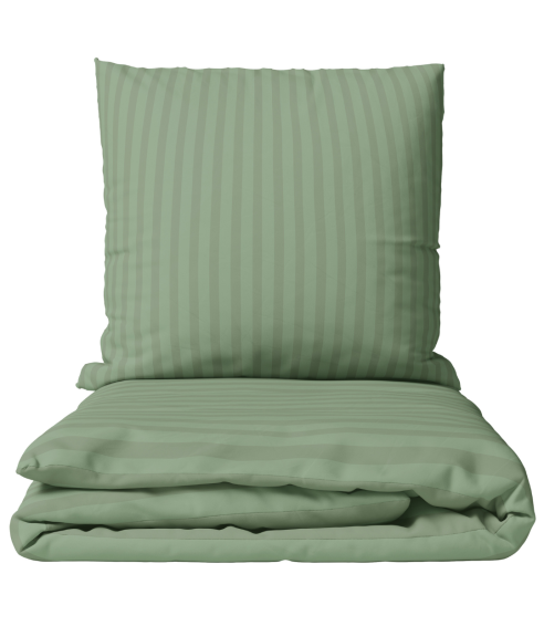 Pościel satyna bawełniana PREMIUM „Pistachio Stripe Sateen“. Pościel Satynowa